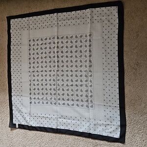 Glentex Floral Black & White Vintage Square Scarf